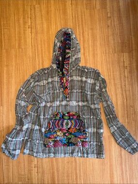 IXCHEL Cotton embroidered pocket Hoodie Medium